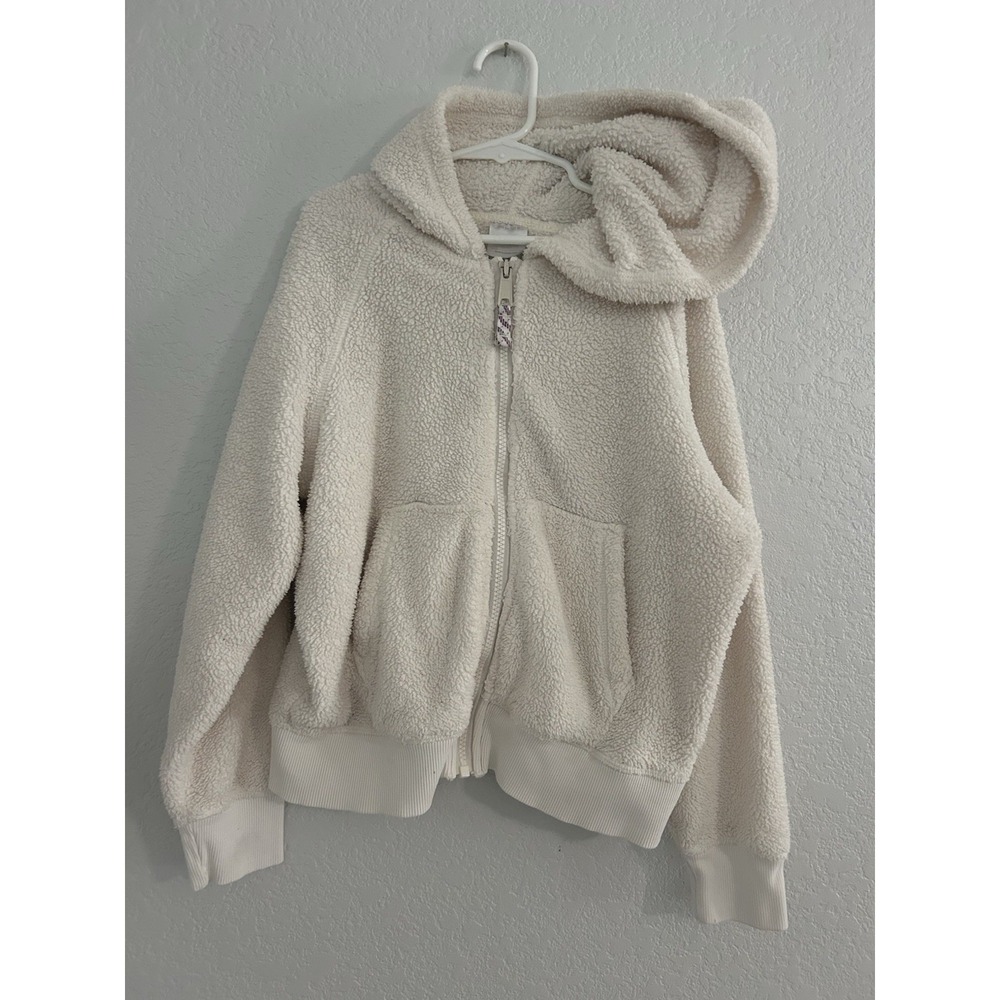 Hanna Andersson Girls Size 10 White Fleece Jacket